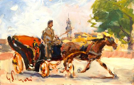 Art work by Gino Paolo Gori Firenze  - oil table 
